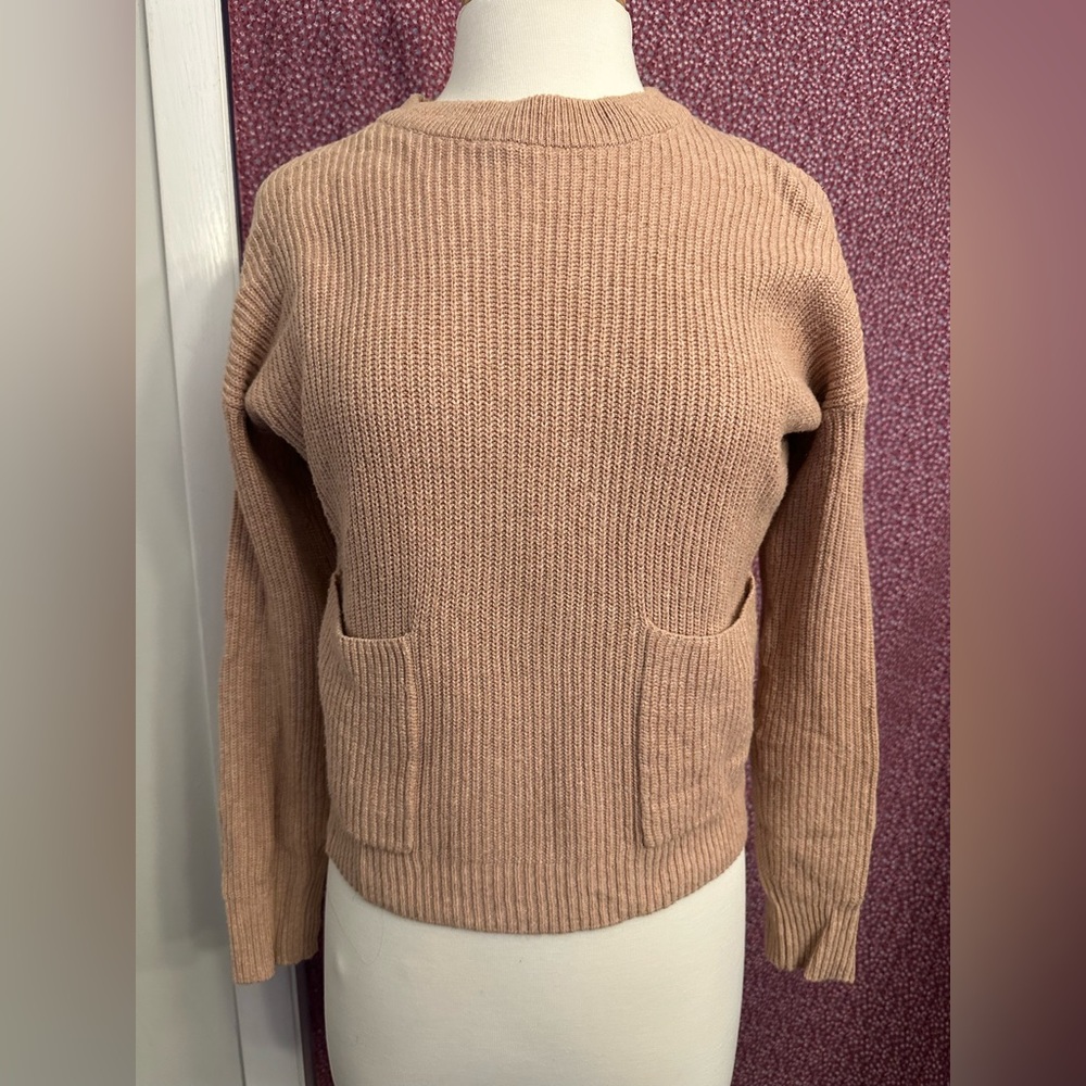 Madewell Women's crew Neck Sweater in peachy tan XS